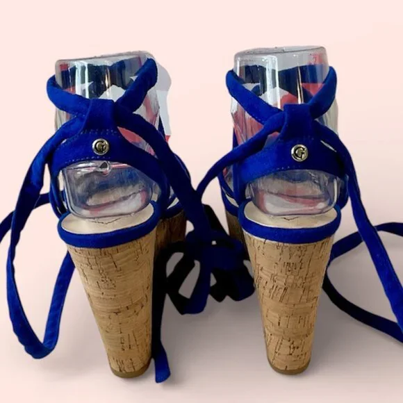 Guess Lace-Up Wedge Sandals – Size 7 - Picture 2 of 3